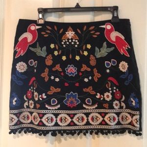 NWT Umgee embroidered mini skirt Size L